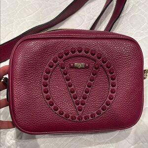 Valentino by Mario Valentino Red Crossbody Bag with Gold Hardware